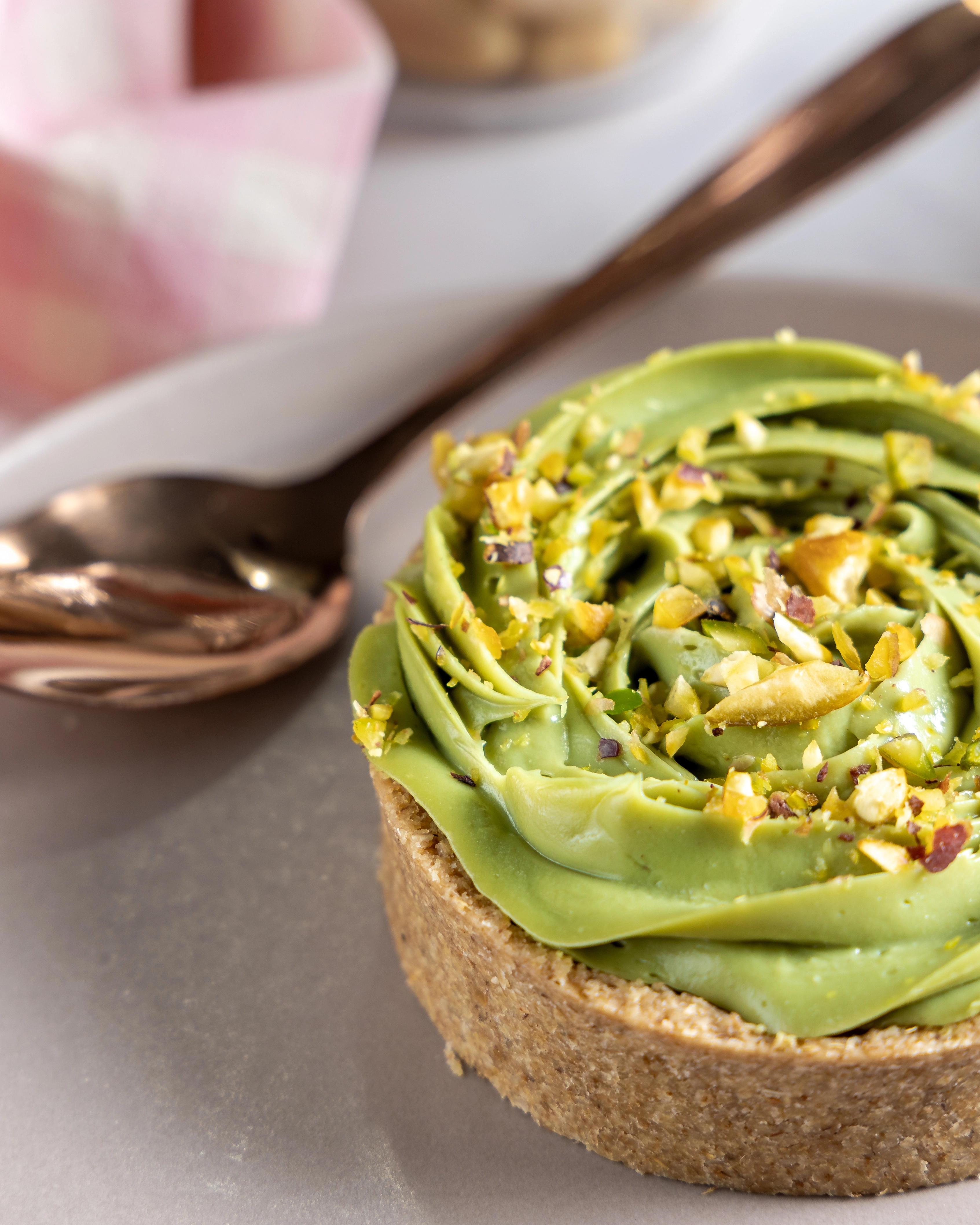 Tartelette mousse pistache, dessert fait maison
