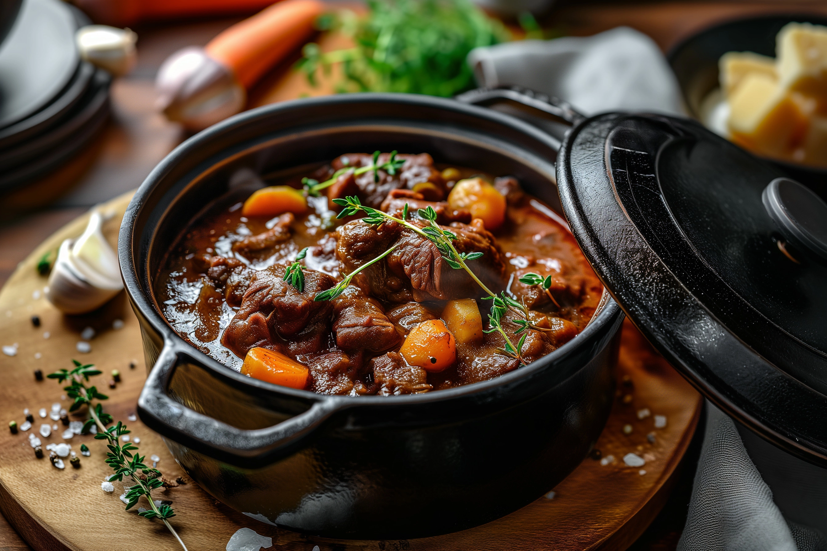 Bœuf bourguignon revisité, plat du terroir