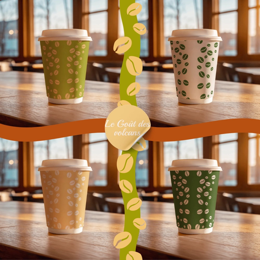 Gobelet café face arrière, Le goût des volcans