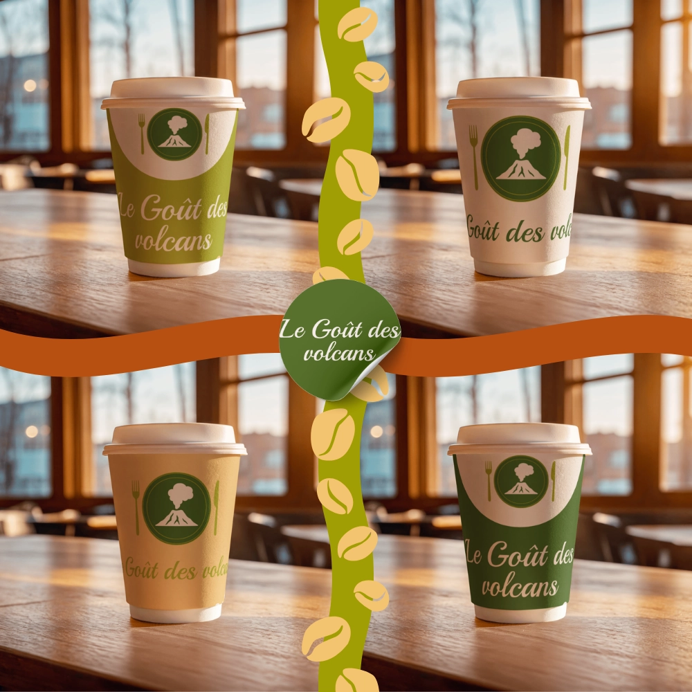 Gobelet café face avant, Le goût des volcans