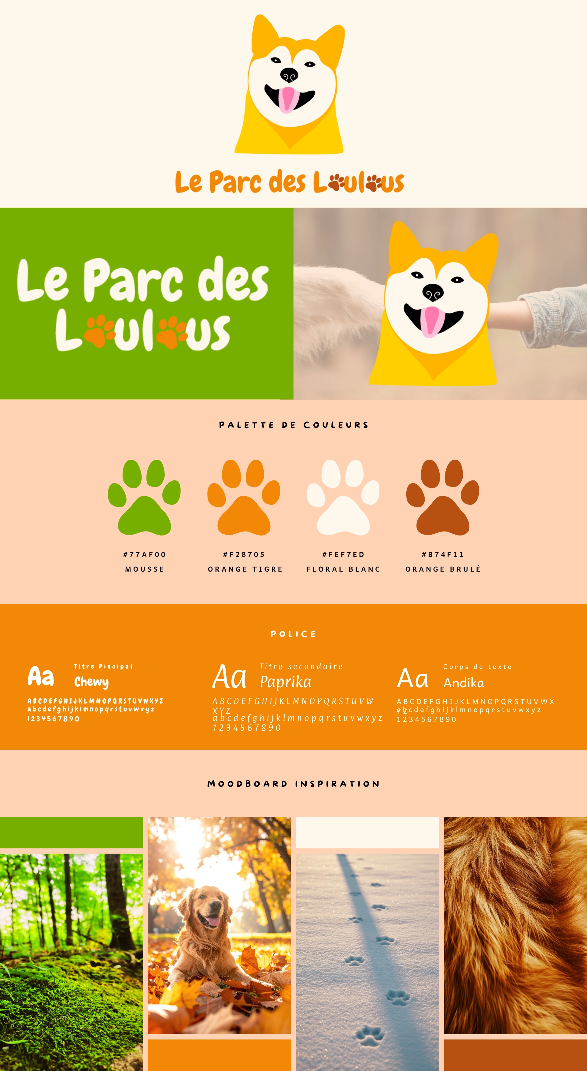 Brandboard identité visuelle Le Parc des Loulous