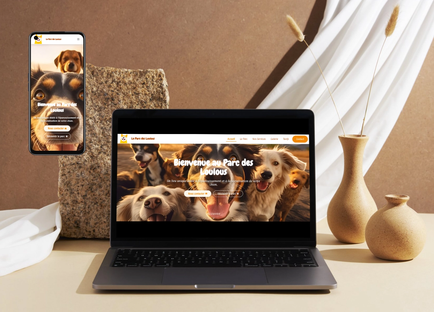 Visuel site desktop et mobile, Le Parc des Loulous